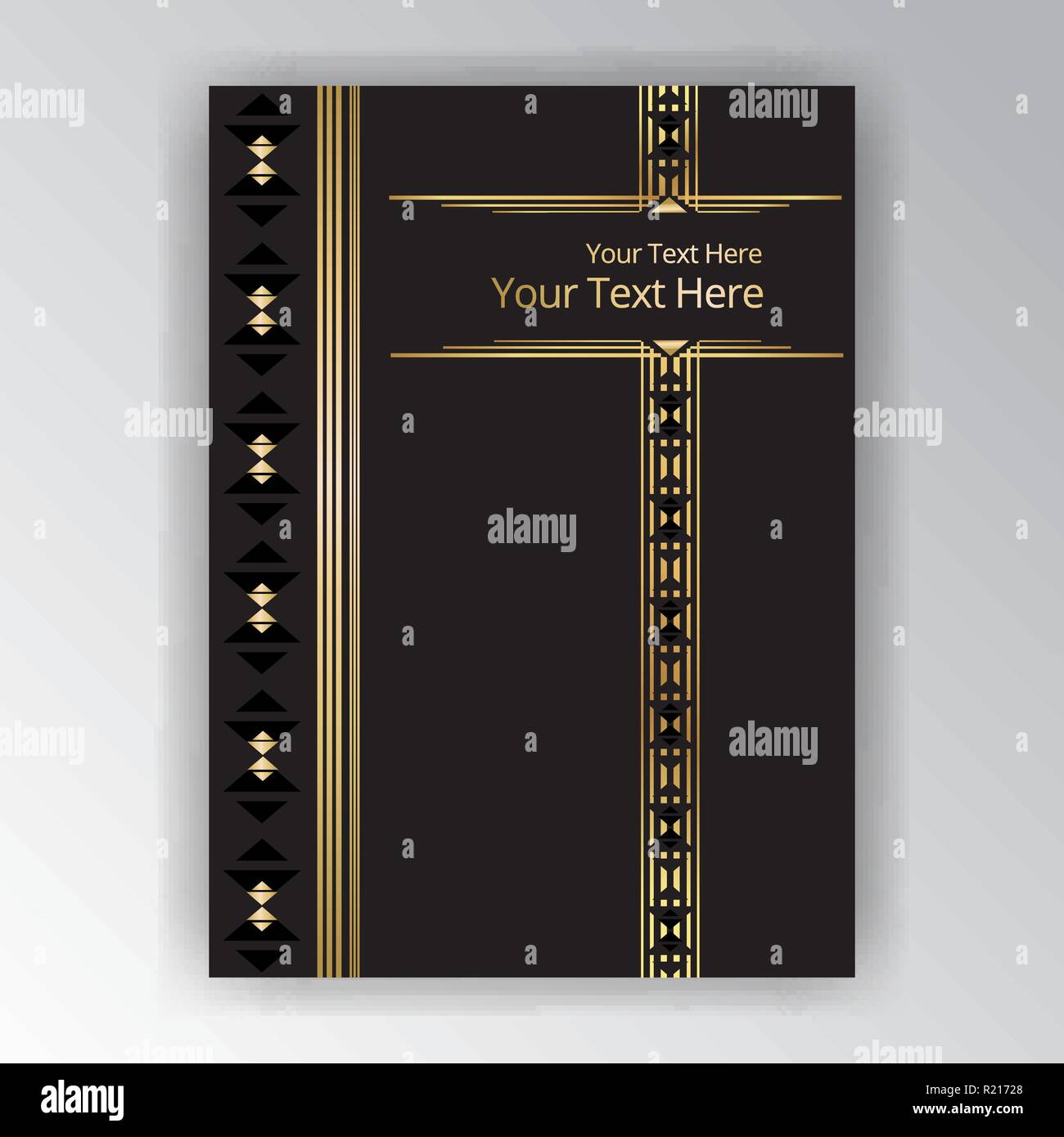 Art Deco Und Jugendstil Vertikale Vorlage Mit Rechteck Beispiel Fur Text Bei Linien Und Dreiecken Basiert Elegantes Design Fur Print Und Web Stock Vektorgrafik Alamy