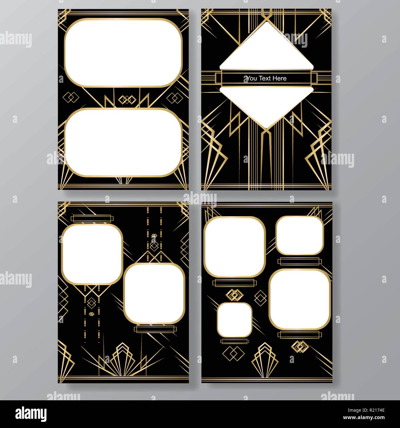 4 Art Deco A4 Rahmen Fur Text Foto Menu Karten Flayers