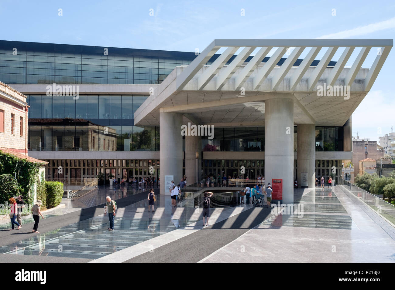 Die Außenfassade des Akropolis-Museum in Athen, Griechenland Stockfoto