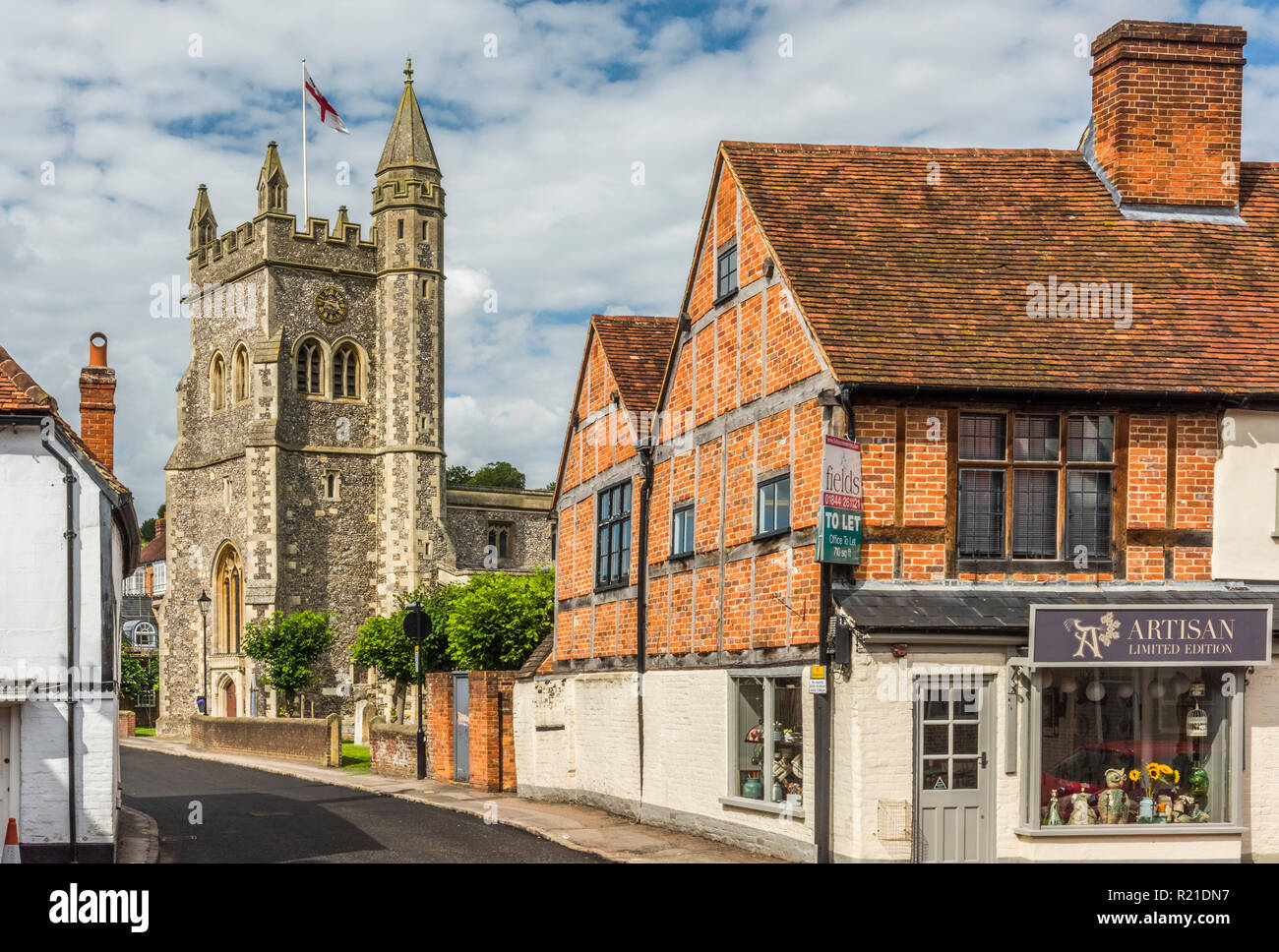 Fachwerkhäuser in der Altstadt von Amersham, Buckinghamshire, den Chilterns, England Stockfoto