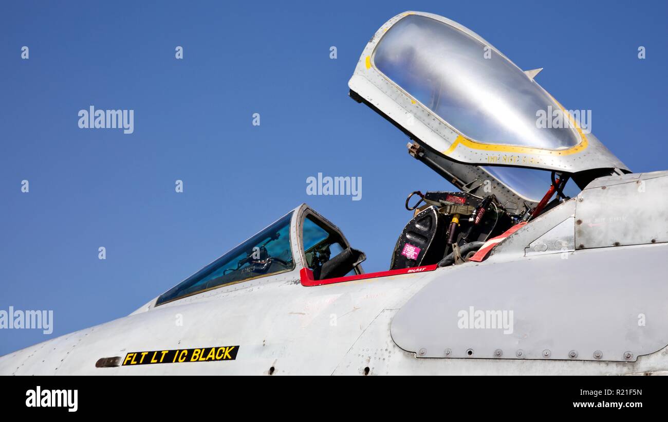 English Electric Lightning Cockpit Abschnitt am Shuttleworth RAF 100 Airshow am 6. Mai 2018 Stockfoto