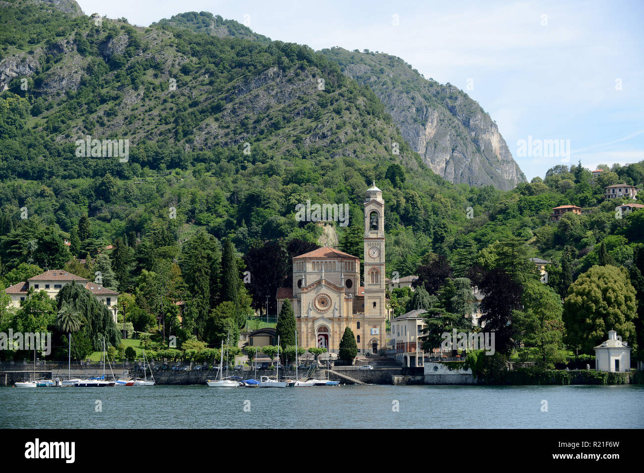 Kirche San Lorenzo in Tremezzo am Comer see Italien Stockfoto