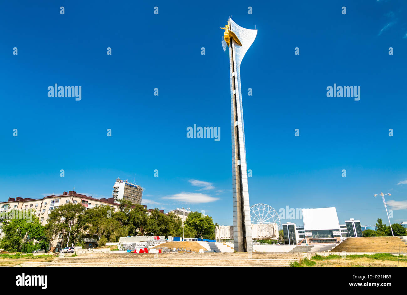 Memorial Stele die Befreier von Rostow-am-Don von den Nazis, Russland Stockfoto