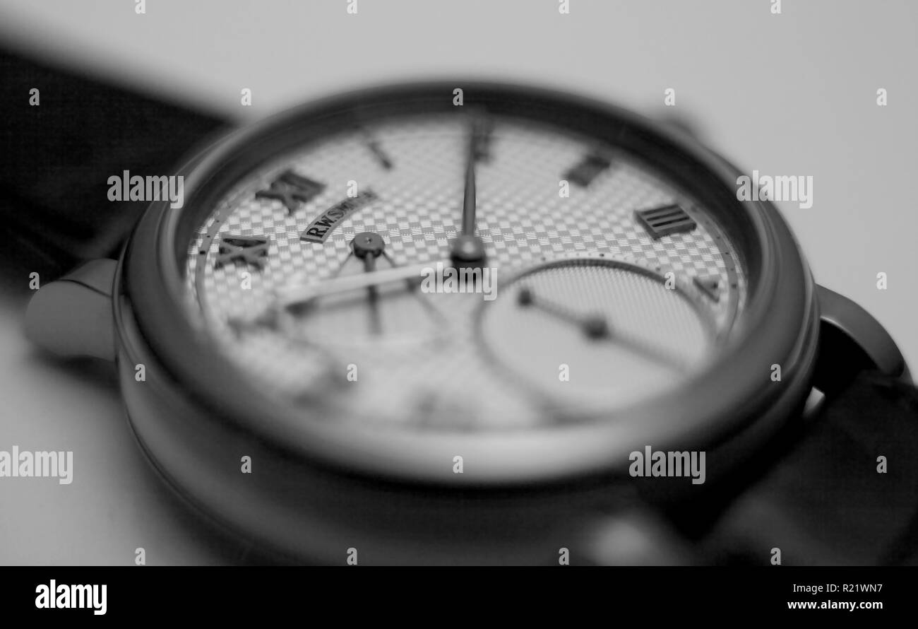 Roger Smith handgefertigte Watch angezeigt Wählen Sie Detail Stockfoto