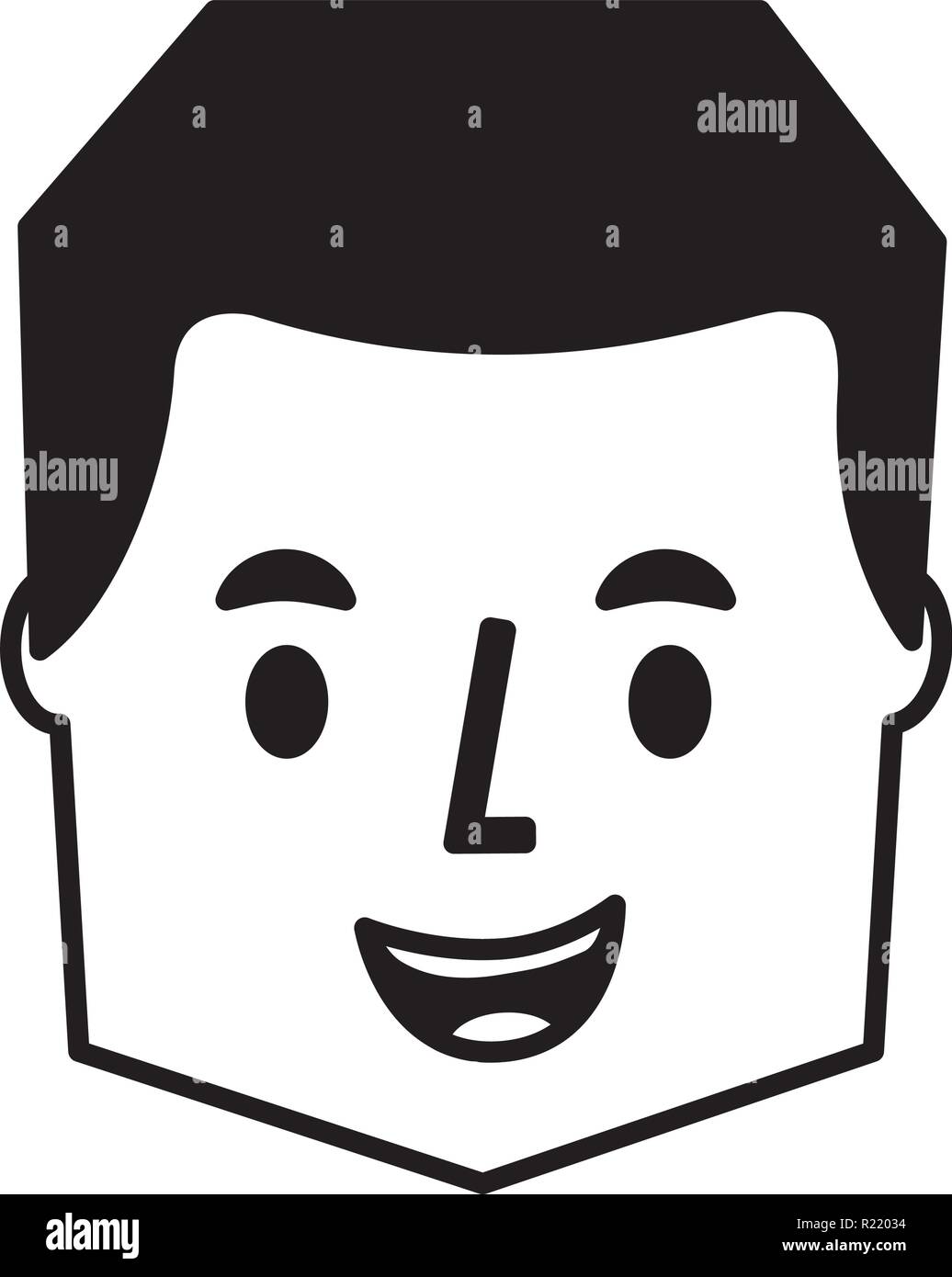 Mann Gesicht Cartoon Character Image Vector Illustration Stock Vektorgrafik Alamy