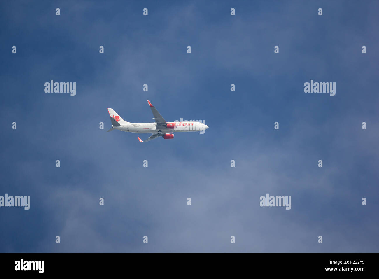 Chiangmai, Thailand - 11 November 2018: HS-LUV Boeing 737-800 der Thai lionair Airline. Von Chiangmai Flughafen in Bangkok. Stockfoto
