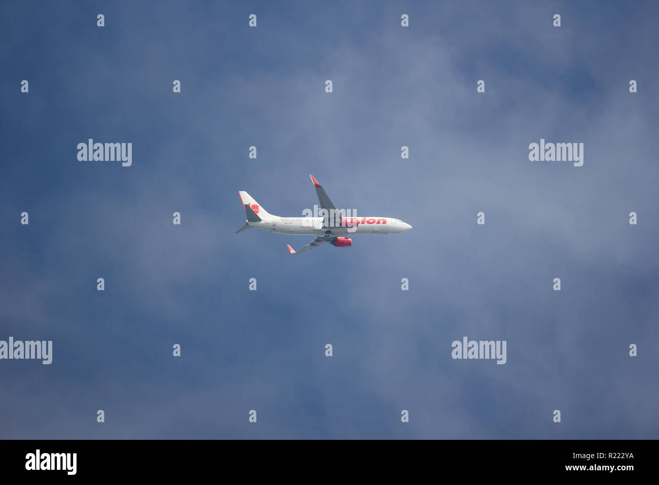 Chiangmai, Thailand - 11 November 2018: HS-LUV Boeing 737-800 der Thai lionair Airline. Von Chiangmai Flughafen in Bangkok. Stockfoto