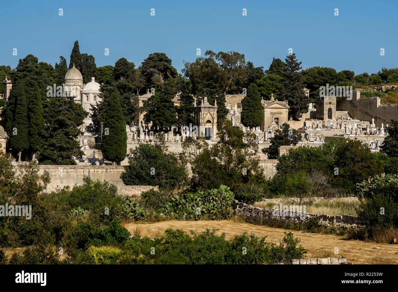 Blick auf Malta Friedhof Stockfoto