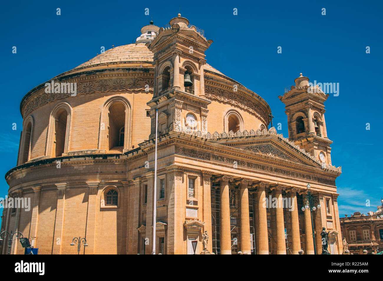 Blick auf das Wunder der Kirche von Mosta, Malta Stockfoto