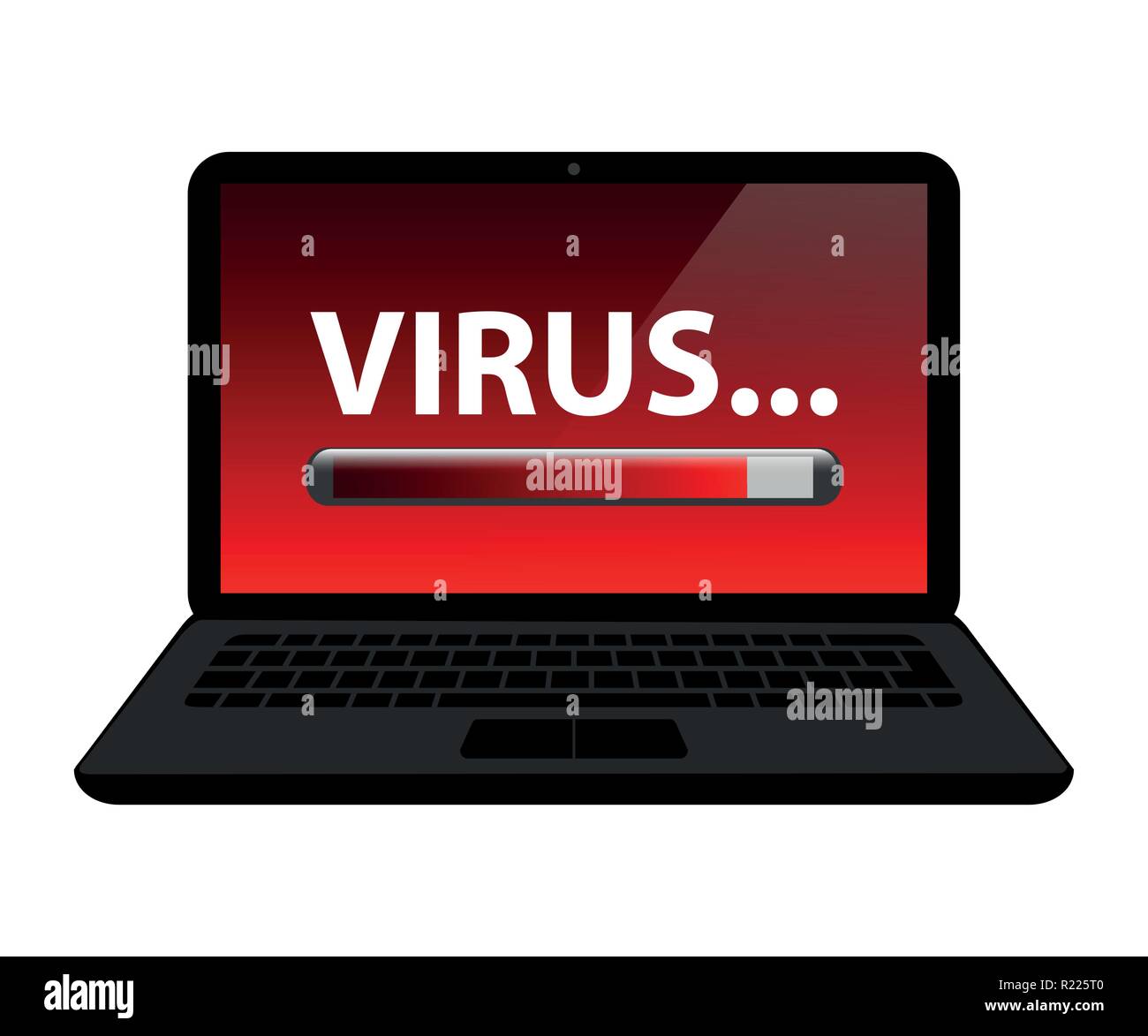 Virus laden Laptop internet Kriminalität Vektor-illustration EPS 10. Stock Vektor