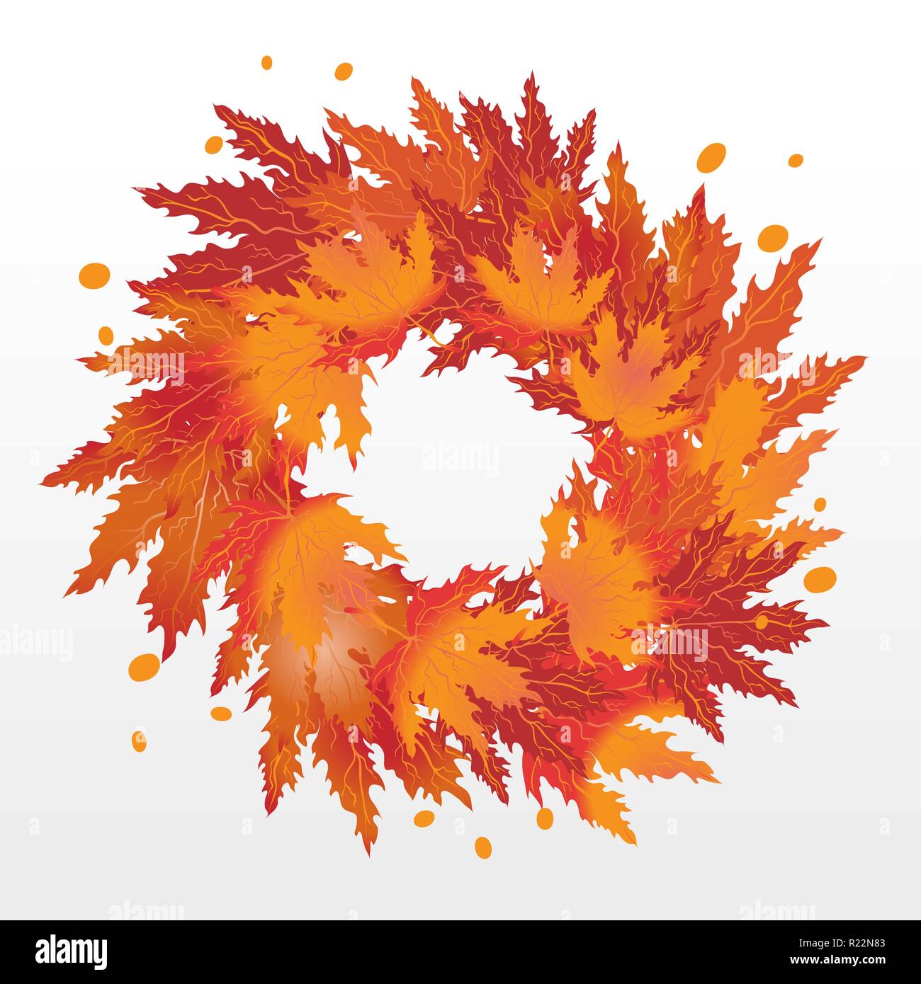 Blätter im Herbst runde Etikett, mit fallender Blätter Kreis Rahmen für Print und Web verkauf Banner und Poster leeren Vektor Illustration. Stock Vektor