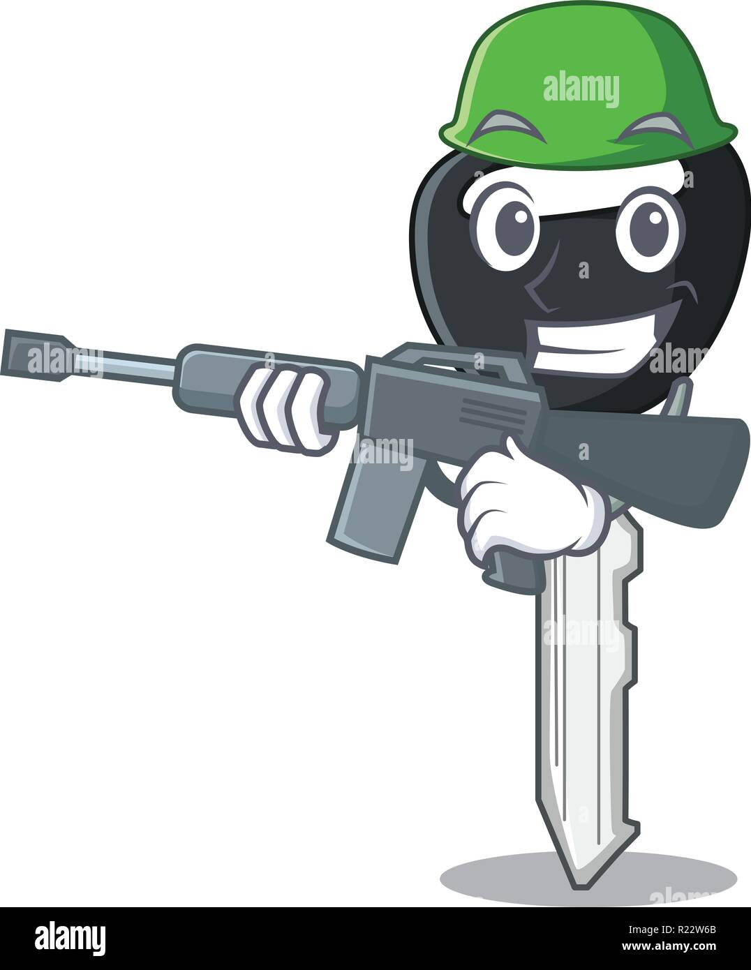 Armee Autoschlüssel cartoon isolatedon auf Form Stock Vektor