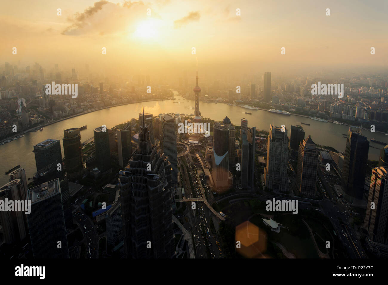 Skyline von Shanghai City scape, Shanghai luajiazui Finanz- und Geschäftsviertel Trade Zone Skyline, Shanghai China Stockfoto