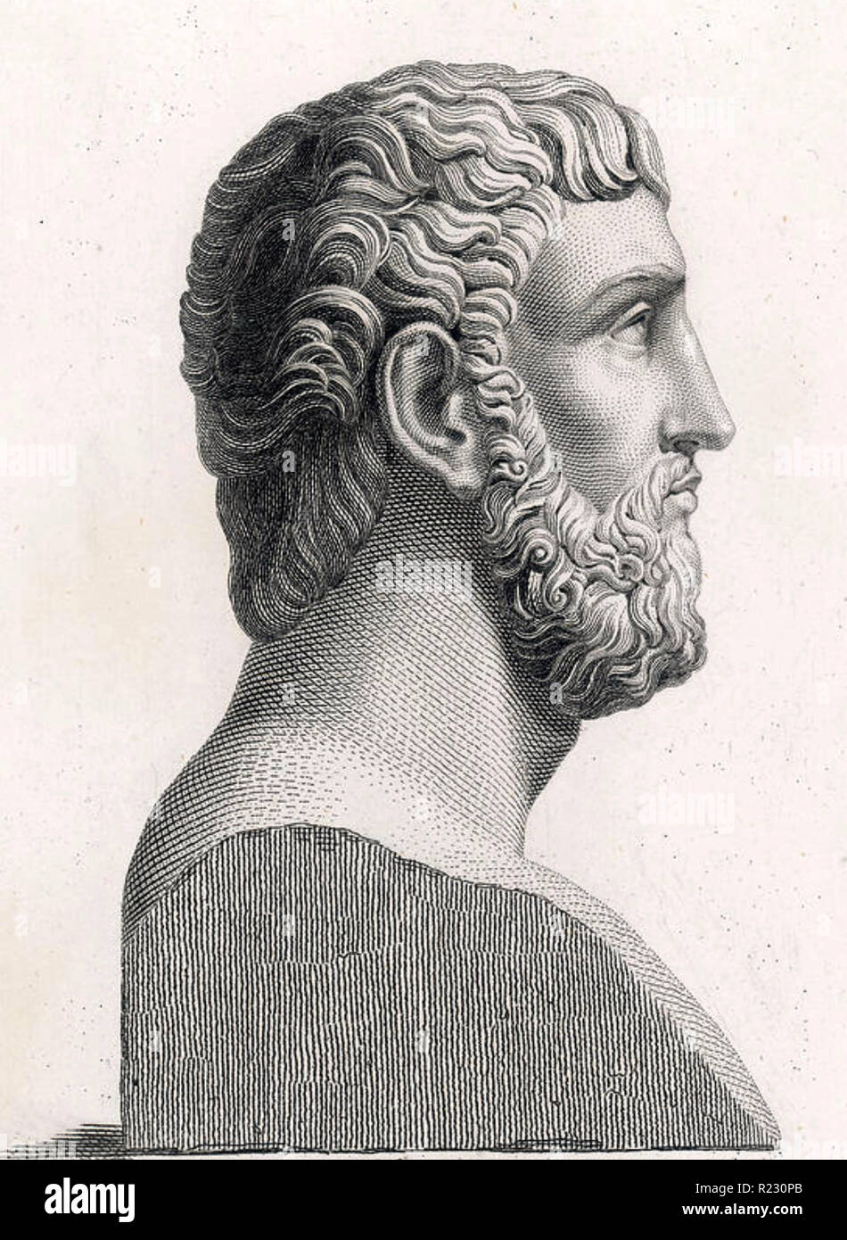 ALCIBIADES (c 450-404 v. Chr.) der Athenischen Staatsmann in einem aus dem 18. Jahrhundert Gravur Stockfoto