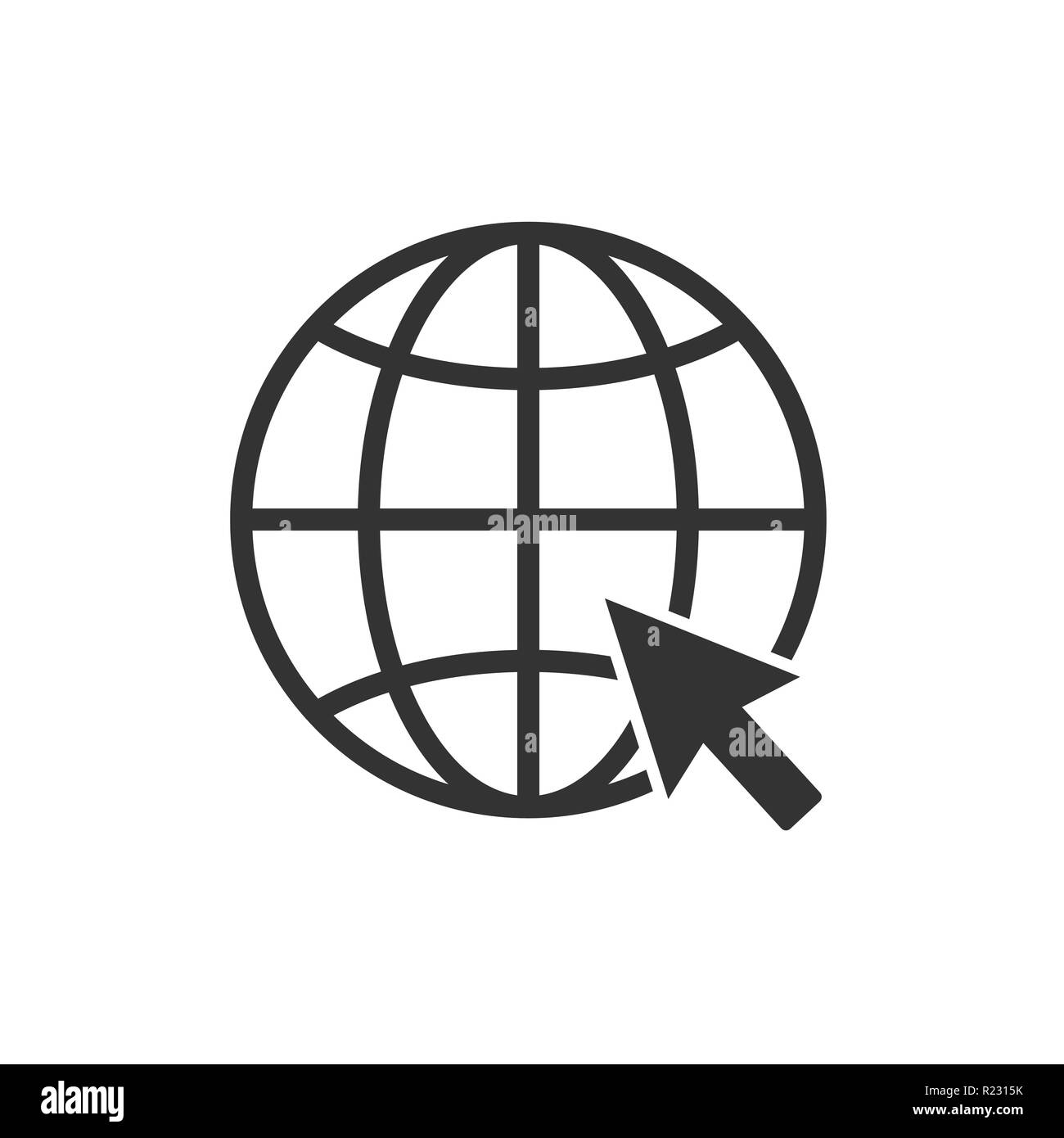 Globale Ikone. Klicken Sie auf Website Symbol. Vector Illustration flach Stock Vektor
