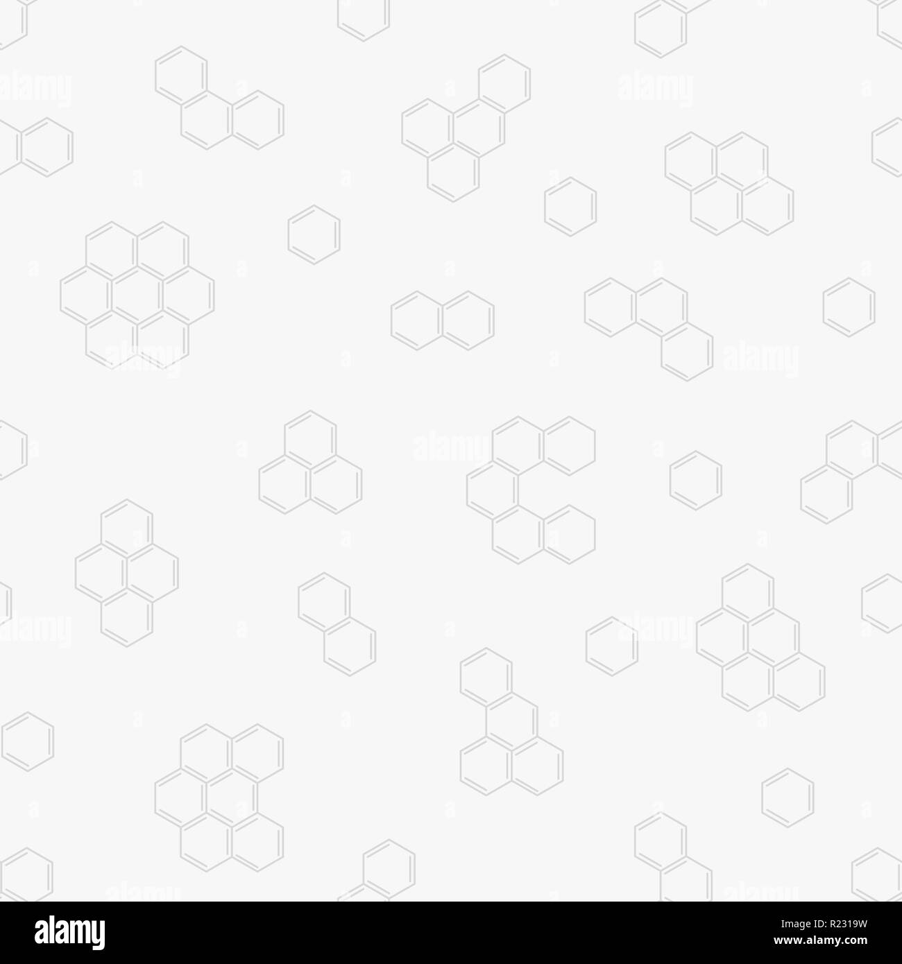 Vektor Kamm nahtlose Muster. Geometrische chemische hexagonalen Muster auf grauem Hintergrund Stock Vektor