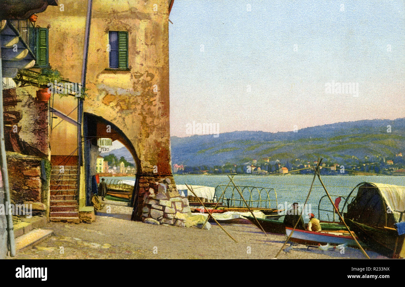 Den Lago Maggiore und die Isola dei Pescatori, Stockfoto