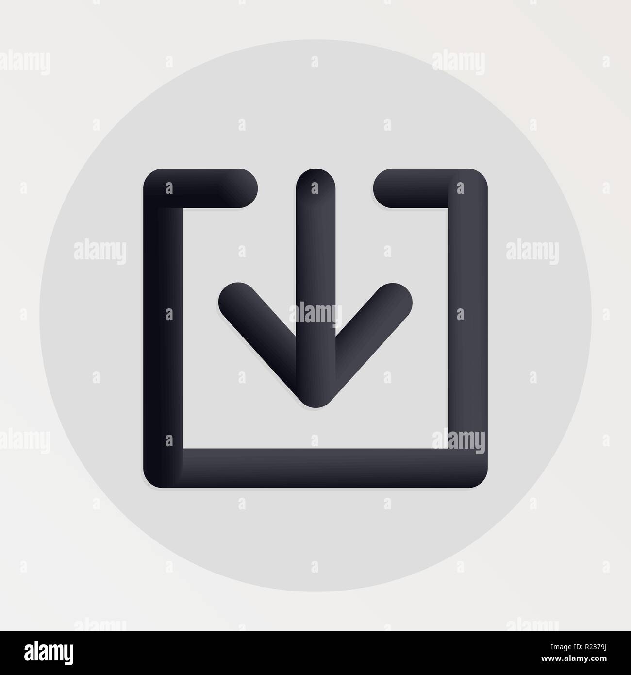 Download blended fetten schwarzen Symbol Leitung. Vector Illustration der nach unten zeigende Pfeil Form Flüssigkeit Piktogramm in einem Kreis auf weißem Hintergrund Stock Vektor