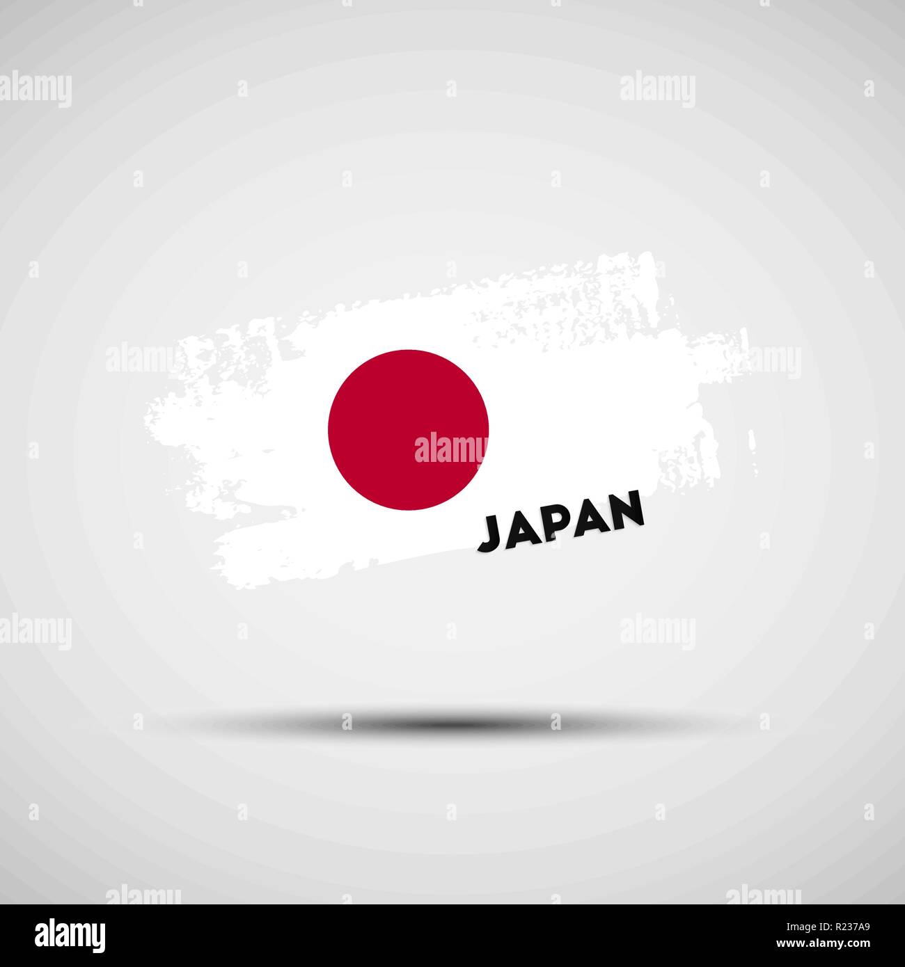 Flagge von Japan. Vector Illustration von Grunge Pinselstrich mit Japanischen nationalflagge Farben für Ihre Grafik- und Webdesign Stock Vektor