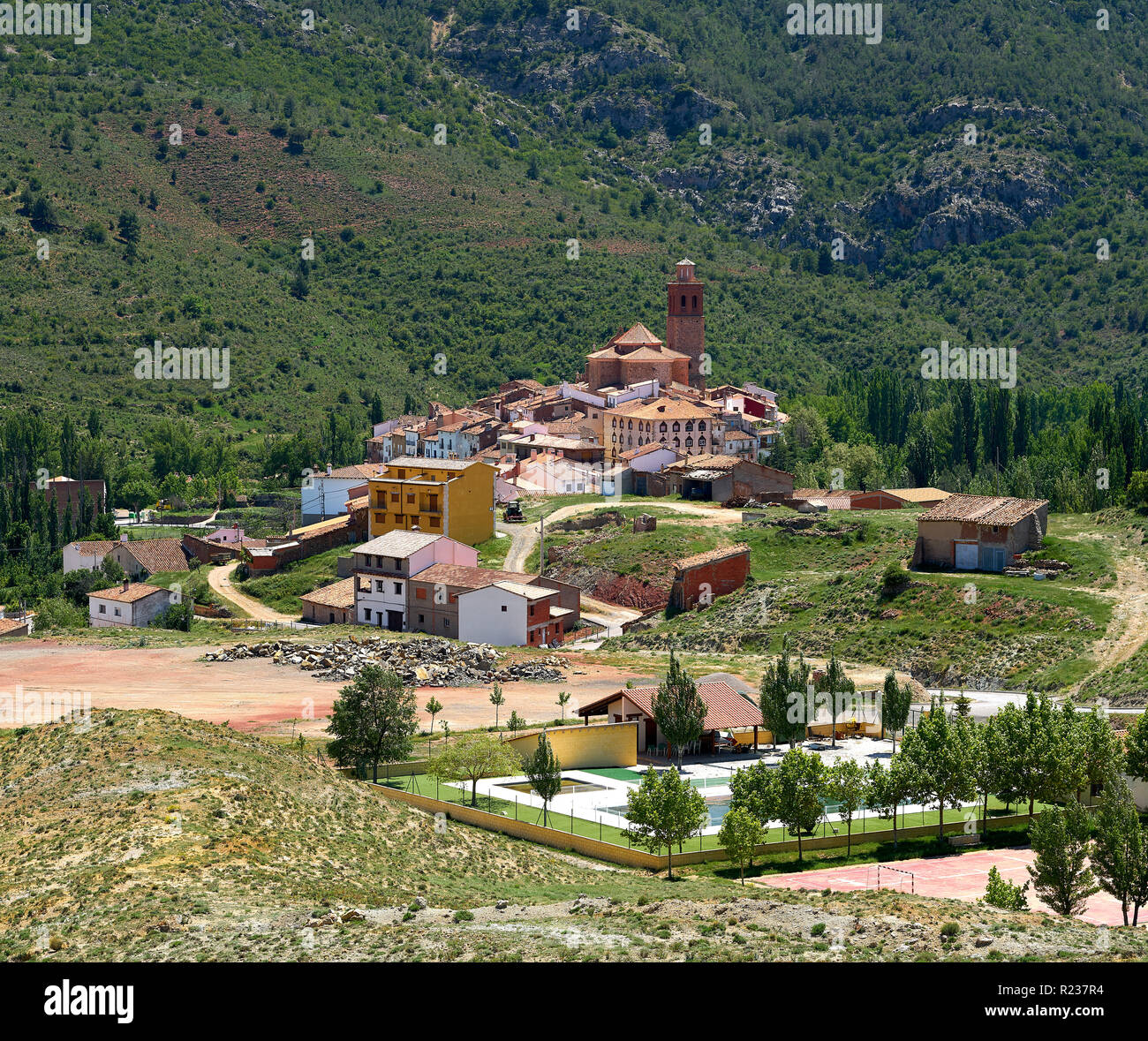 Arcos de las Salinas Dorf in der Provinz Valencia in Spanien Stockfoto