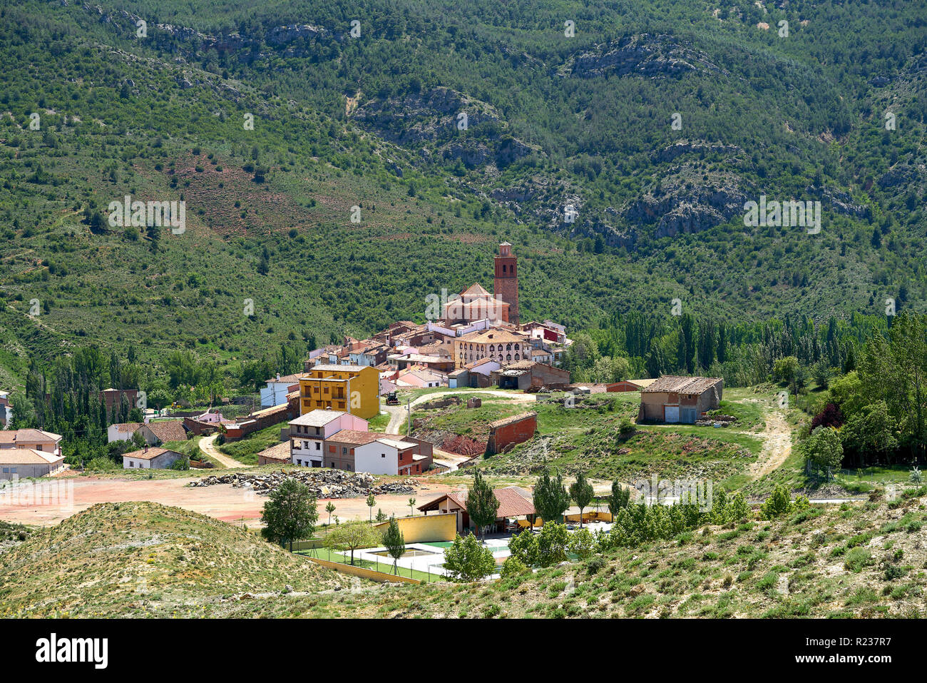 Arcos de las Salinas Dorf in der Provinz Valencia in Spanien Stockfoto