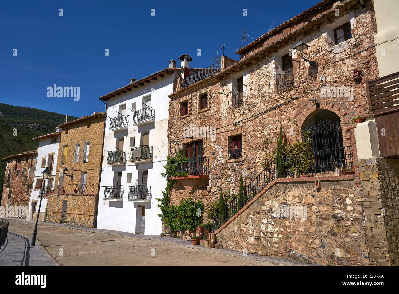 Arcos de las Salinas Dorf in der Provinz Valencia in Spanien Stockfoto
