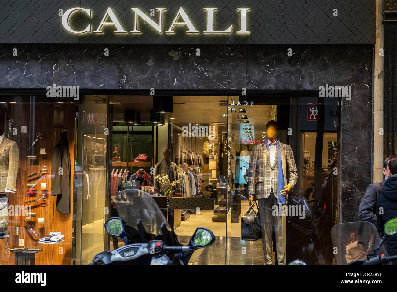 Canali shop, mens Designer Kleidung, Calle Ayala, Madrid, Spanien Stockfoto