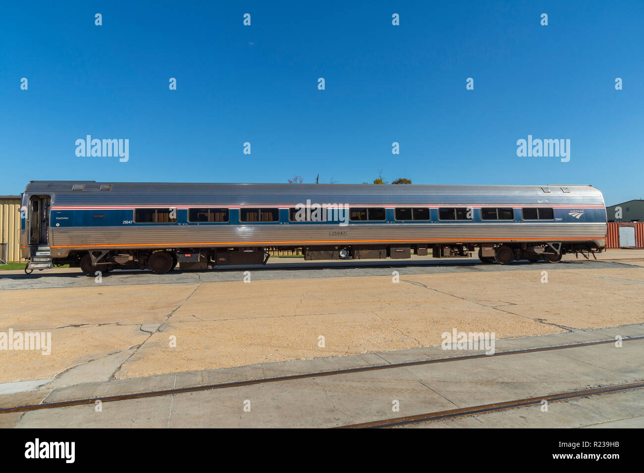 Die Außenseite des Amtrak Rail Auto Zug, USA Stockfoto