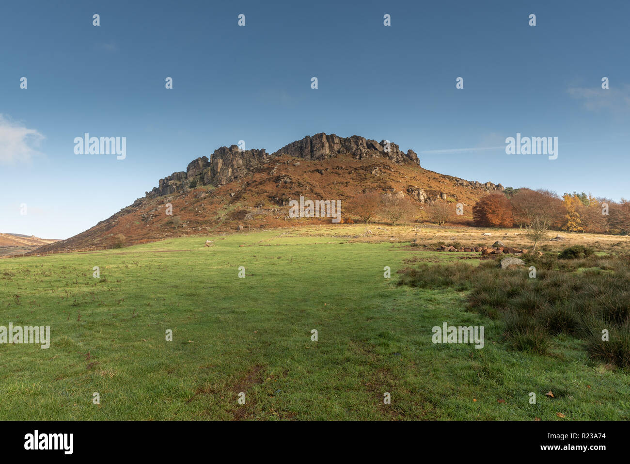 Hen Cloud, der Kakerlaken, Staffordshire, Peak District National Park, Großbritannien Stockfoto