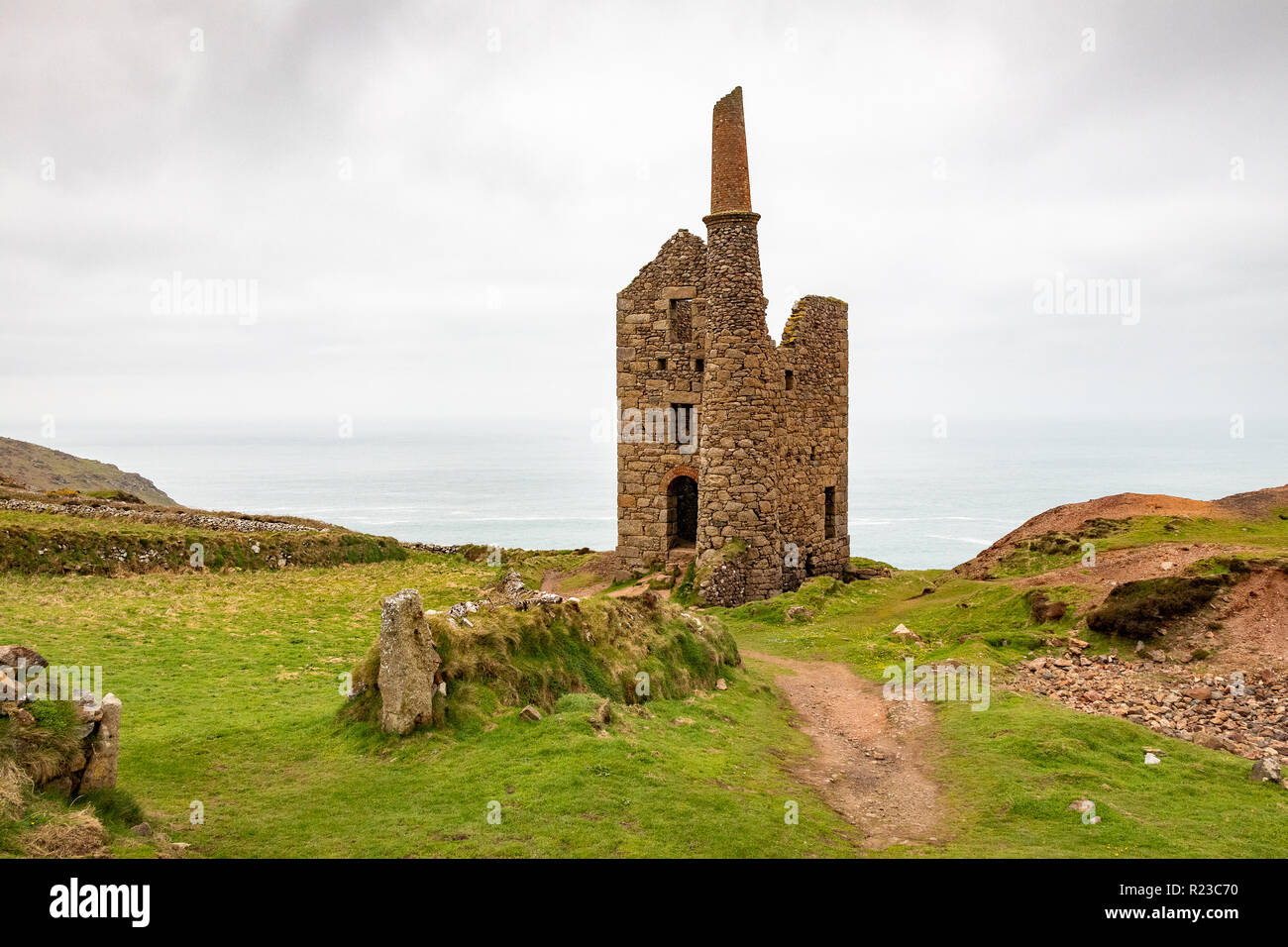 West Wheal Owles Motor Haus Ruinen, Zinnmine Botallack, Cornwall Stockfoto