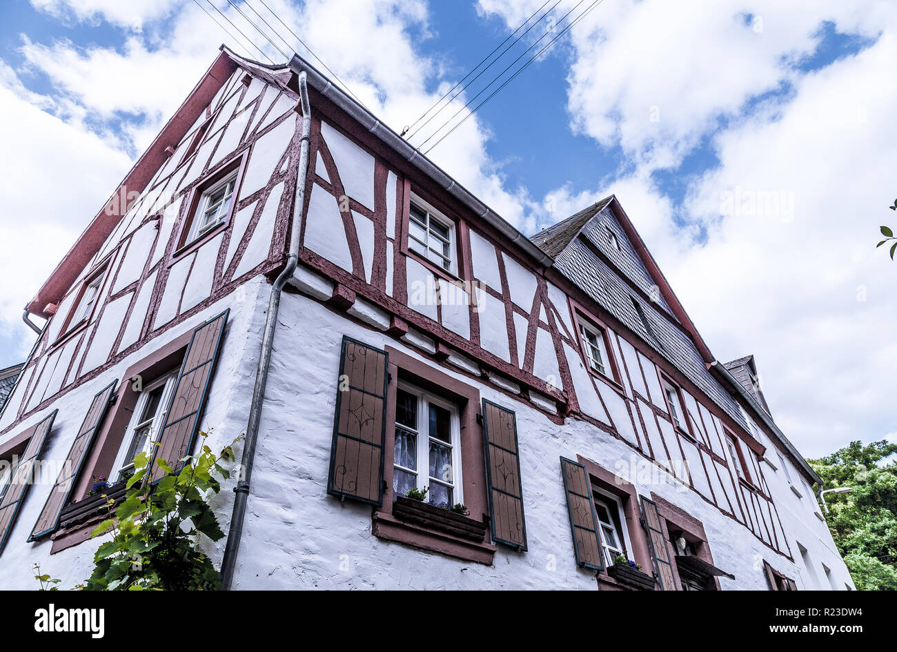 Fachwerkhaus Neef an der Mosel Rheinland-Pfalz Deutschland. Stockfoto