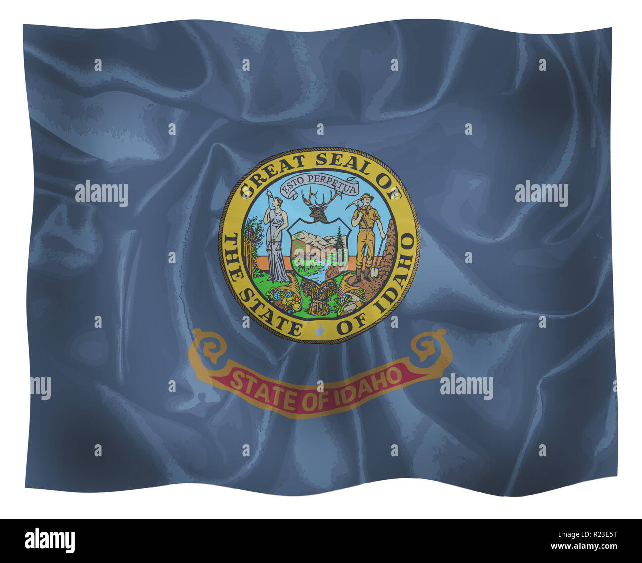 Die Flagge der USA Bundesstaat Idaho flatterte. Stockfoto