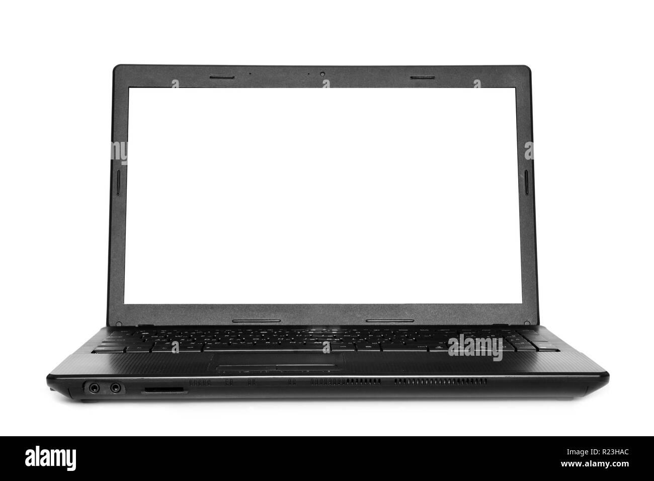 Laptop auf einem weißen Hintergrund isoliert Stockfoto