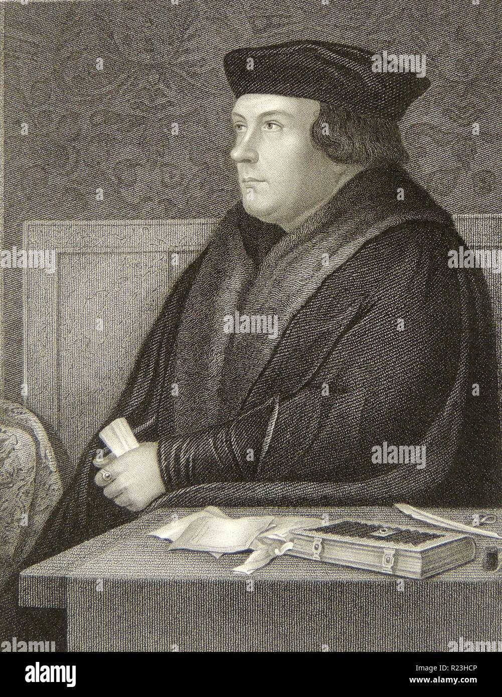Thomas Cromwell (c) 1485-1540. Leitender Berater Heinrich VIII. Der Finanzminister von 1533. Verlorene Gnade über die Ehe des Königs Anna von Kleve, auf den Turm gesendet und ausgeführt. Stockfoto