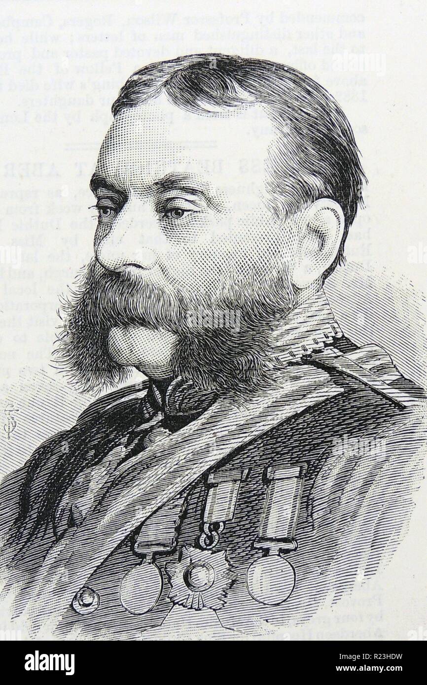 Britische Kolonialsoldaten Henry Berkeley Fitzhardinge Maxse (1832-1883). Gouverneur von Neufundland aus dem Jahr 1881. Stockfoto