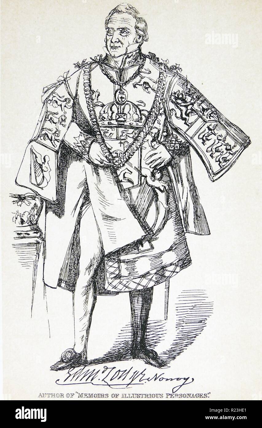 Edmund Lodge (1756-1839) Englischer Biograph, Antiquar und Verkünder. Gravur 1830. Stockfoto