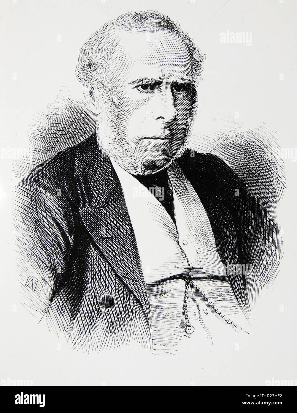 Charles Locock (1799-1875) englischen Geburtshelfer. Arzt-Accoucher von Queen Victoria. Kupferstich, 1875. Stockfoto