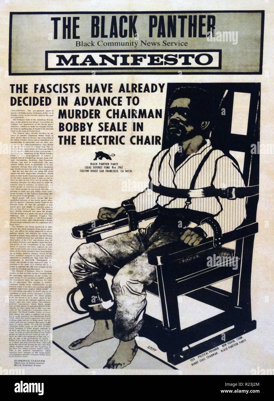 Der schwarze Panther Manifest 1966 Stockfoto