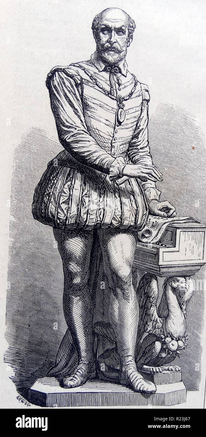 Orlande de Lassus, (1532-1594) ein Franco-Flämischer Komponist der Spätrenaissance. Portrit datiert 1860 Stockfoto