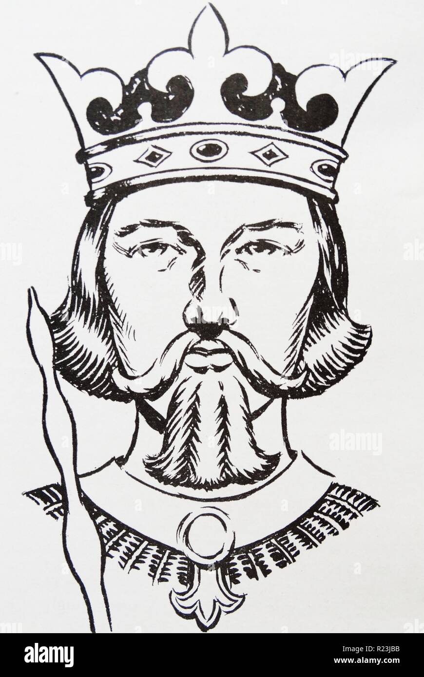 Wilhelm II., (1056-1100) der dritte Sohn von William I von England, war König von England von 1087 bis 1100 Stockfoto