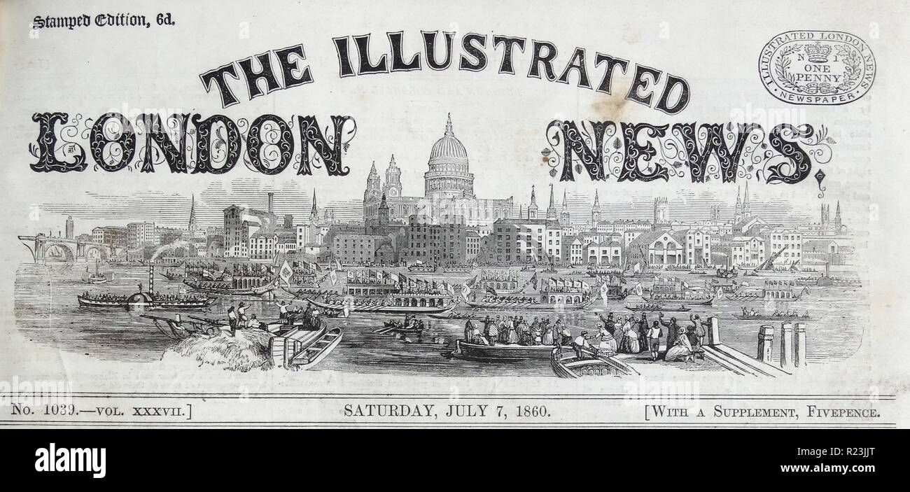 Der illustrierte London News, Impressum von 7. Juli 1860. Stockfoto