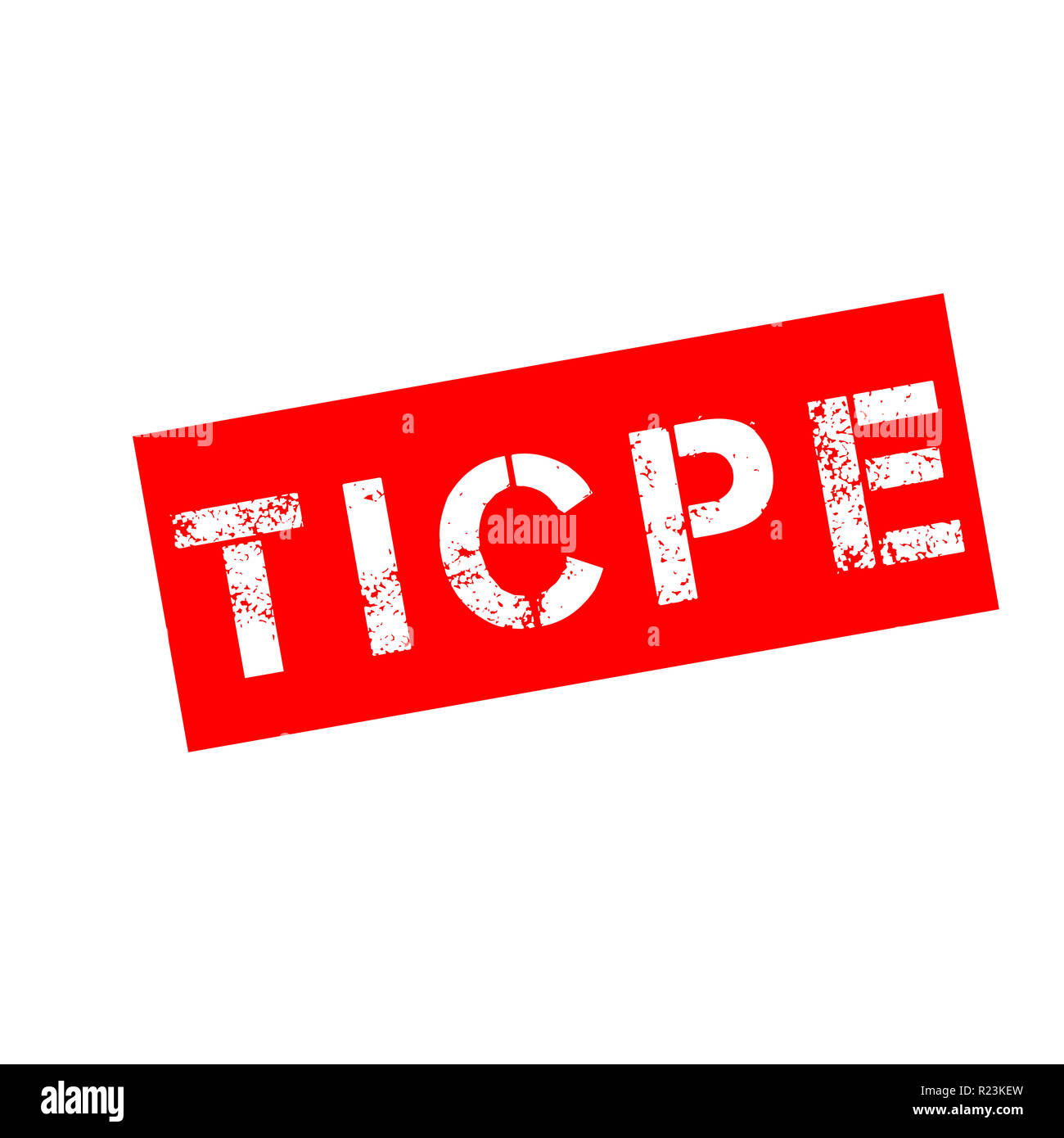 Ruber Stempel mit Text inländischen Verbrauch Steuern auf Energie Produkte Symbol namens TICPE in französischer Sprache Stockfoto