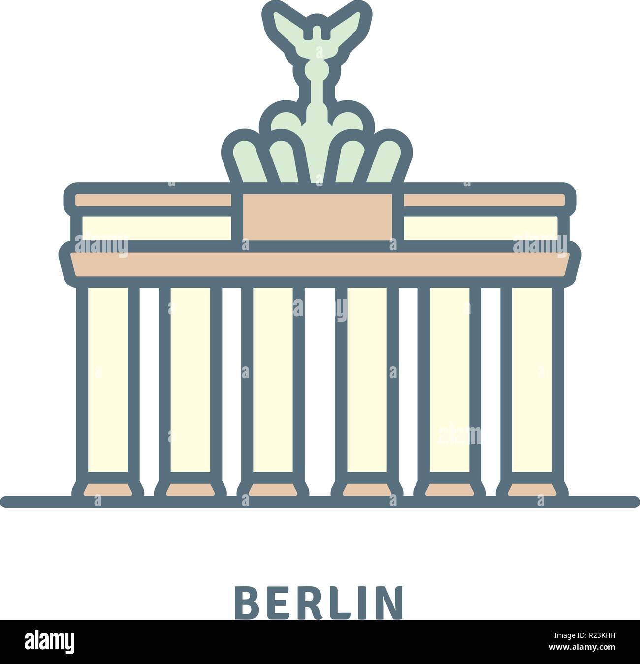 Deutschland Symbol Leitung Brandenburger Tor Vector Illustration Stock Vektorgrafik Alamy