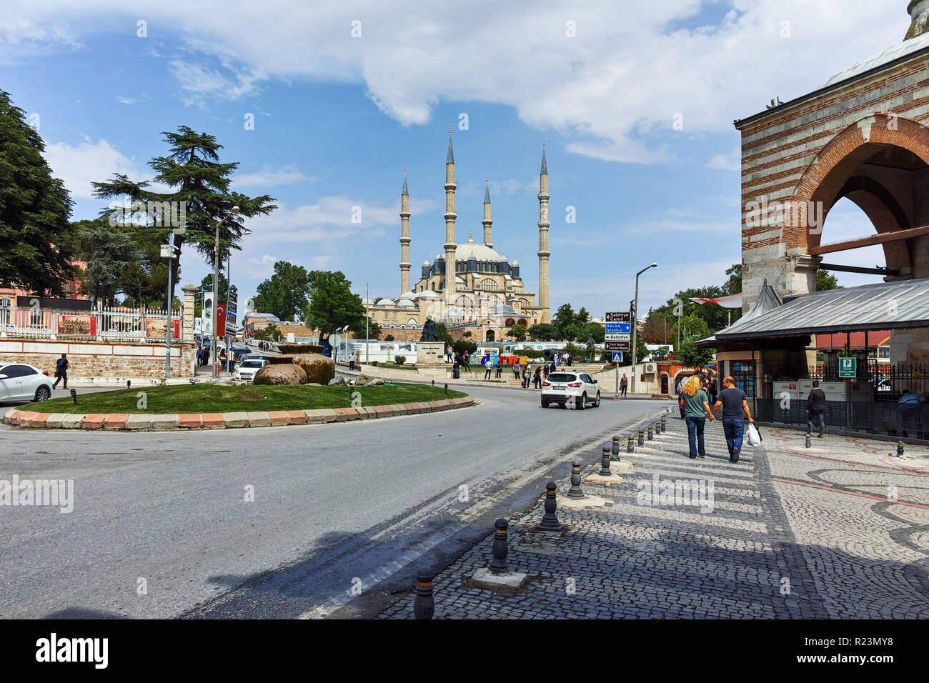 EDIRNE, Türkei - 26. MAI 2018: Außenansicht der Selimiye Moschee zwischen 1569 und 1575 in der Stadt Edirne gebaut, Osten Thrakien, Türkei Stockfoto