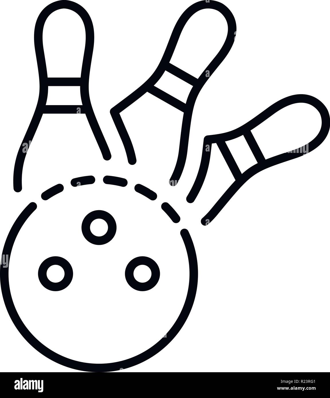 Bowling strike Symbol, outline Style Stock Vektor