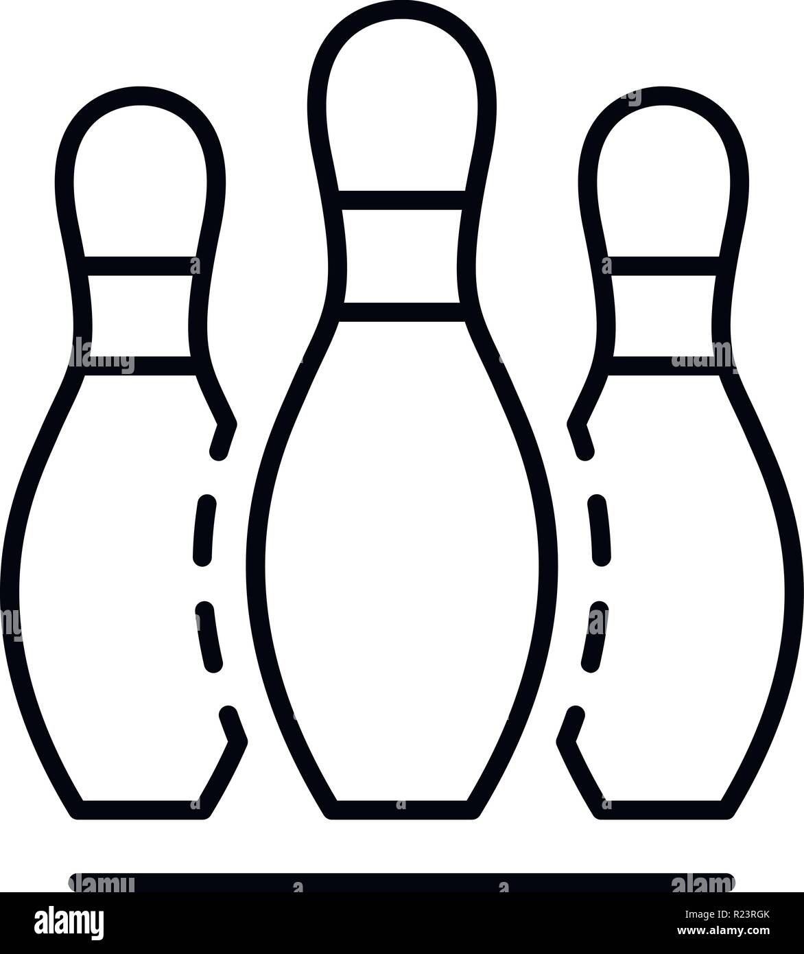 Start bowling spiel Symbol, outline Style Stock Vektor