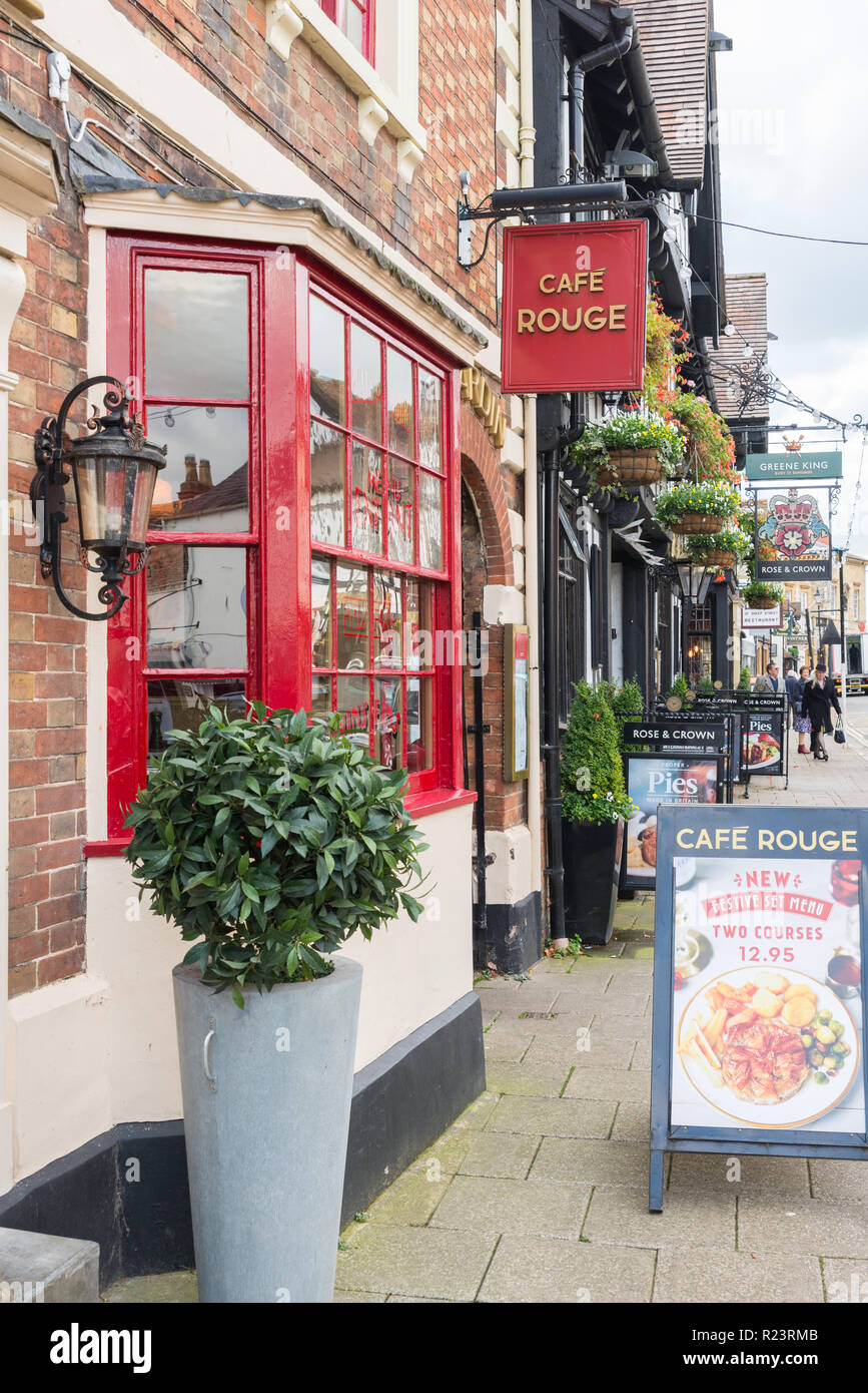 Café Rouge, französisches Bistro in Sheep Street, Stratford-upon-Avon, Warwickshire Stockfoto