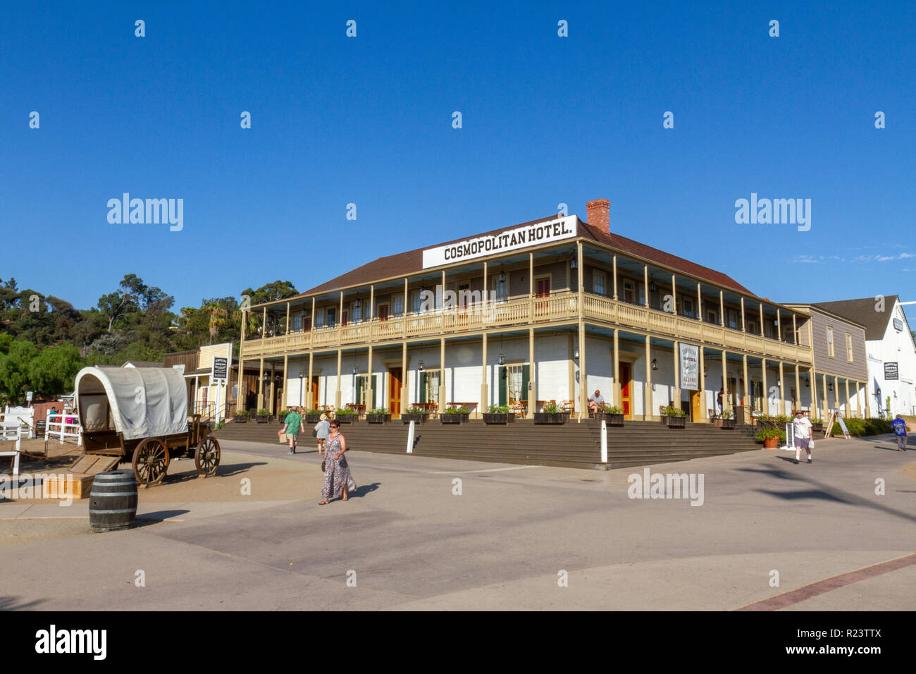 Das Cosmopolitan Hotel und Restaurant in der Old Town San Diego State Historic Park, San Diego, California, United States. Stockfoto