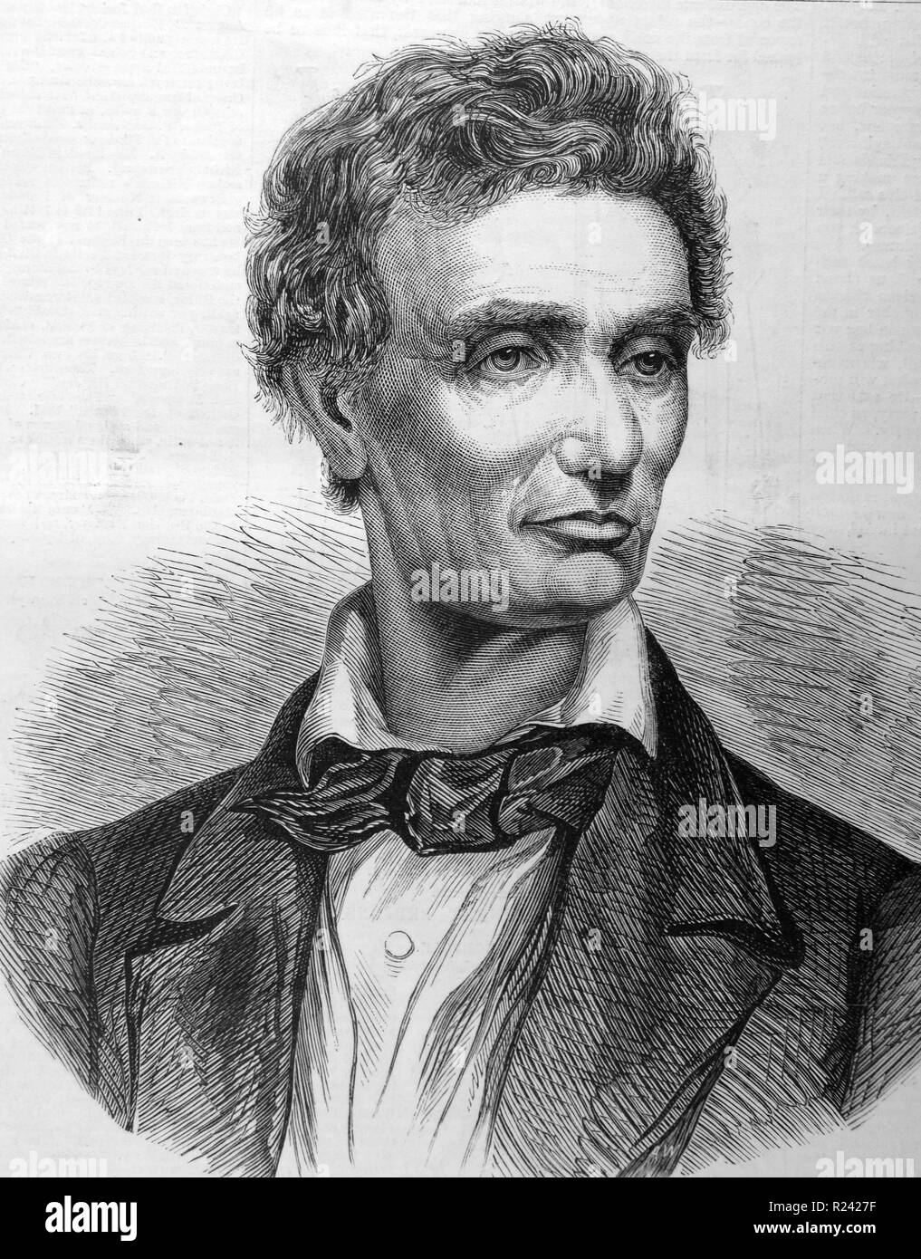 Kupferstich von Abraham Lincoln (1809-1865), Illinois, Präsidenten der Vereinigten Staaten. Vom 1860 Stockfoto