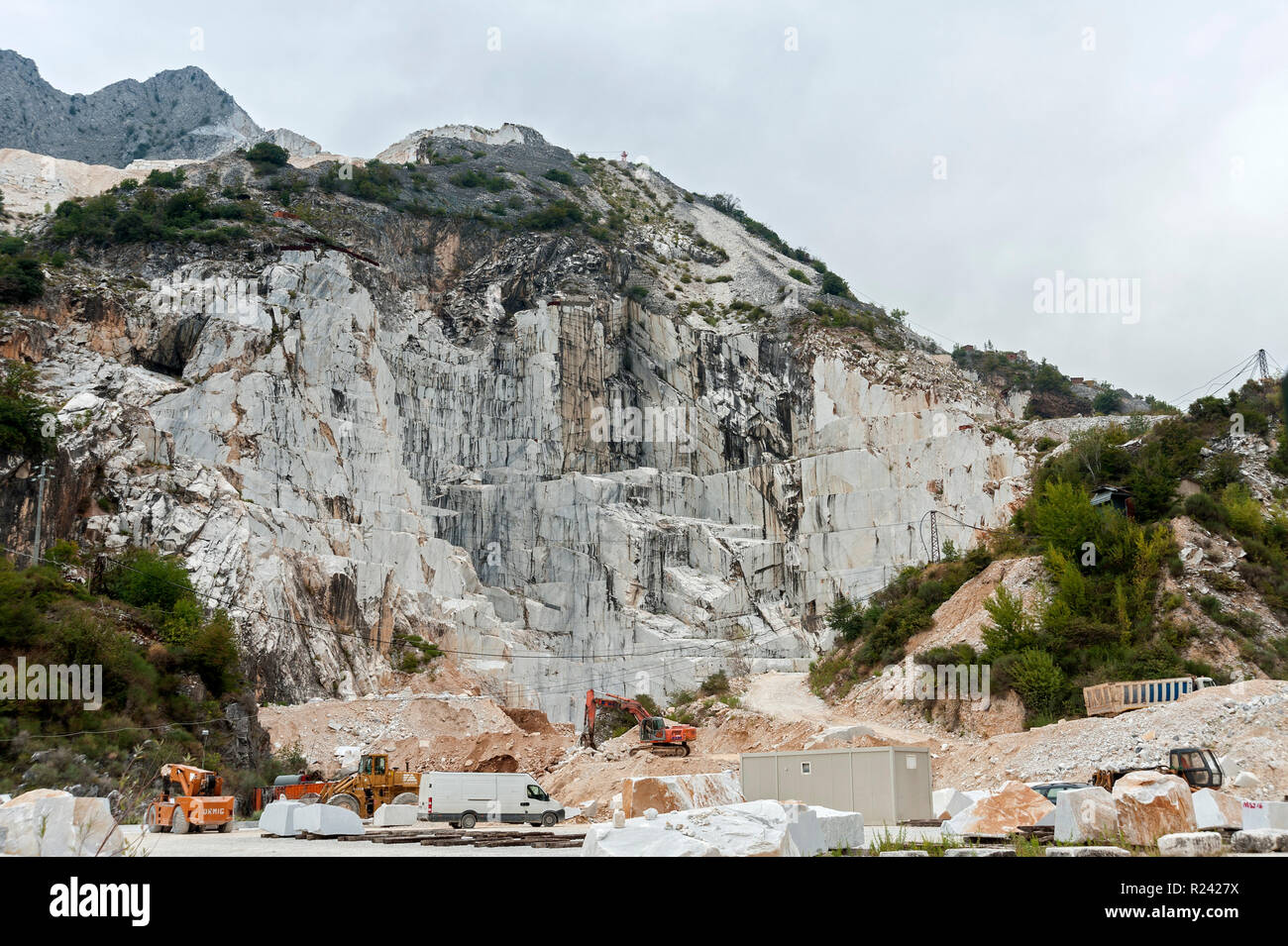 Marmor Steinbruch bei Carrara, Italien Stockfoto